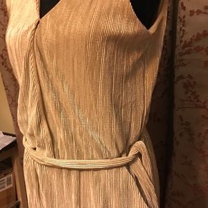 NY Collection - Gold Plunging Neck Jumpsuit